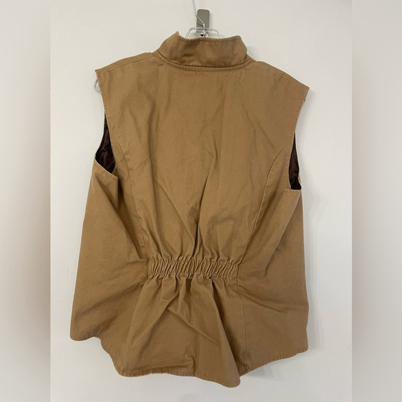 Wyoming Traders 100% cotton khaki canvas outdoor fitted hunting vest size large - Picture 6 of 6